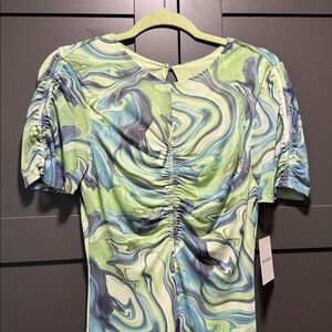 Abstract Print Midi Dress